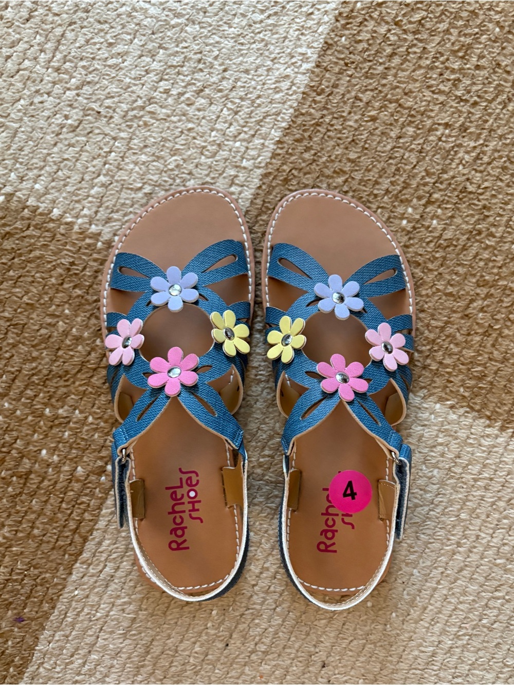 Rachel Shoes Floral Sandals, 4, NWOT